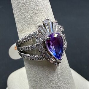 Bomb Party Dazzling Light Size 6 Ring Lab Blue Purple Alexandrite RBP6465
